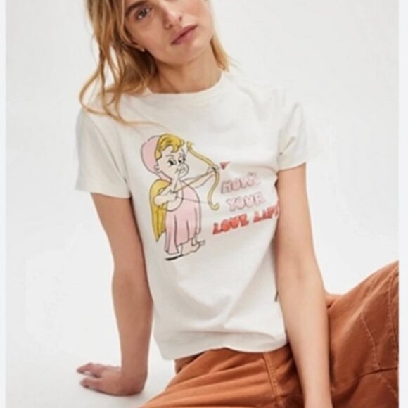 Re/Done Classic Tee Shirt How's Your Love Life Classic White Tee S $160 - Picture 5 of 5